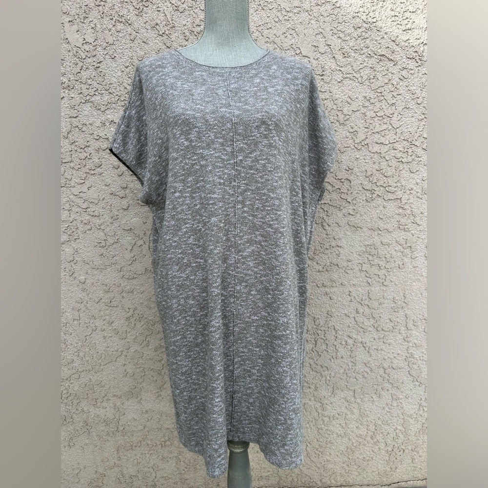 J. Jill Pure Jill Heathered Sage Green Knit Casual Dress - Medium